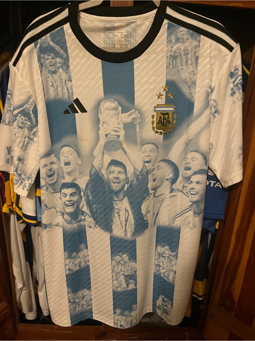 adidas Argentina 🇦🇷 AFA Commemorative Graphic Jersey - White & Light Blue